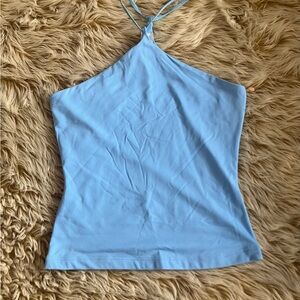 Vintage Y2K paper tag rSky Blue Halter Camisole choker style